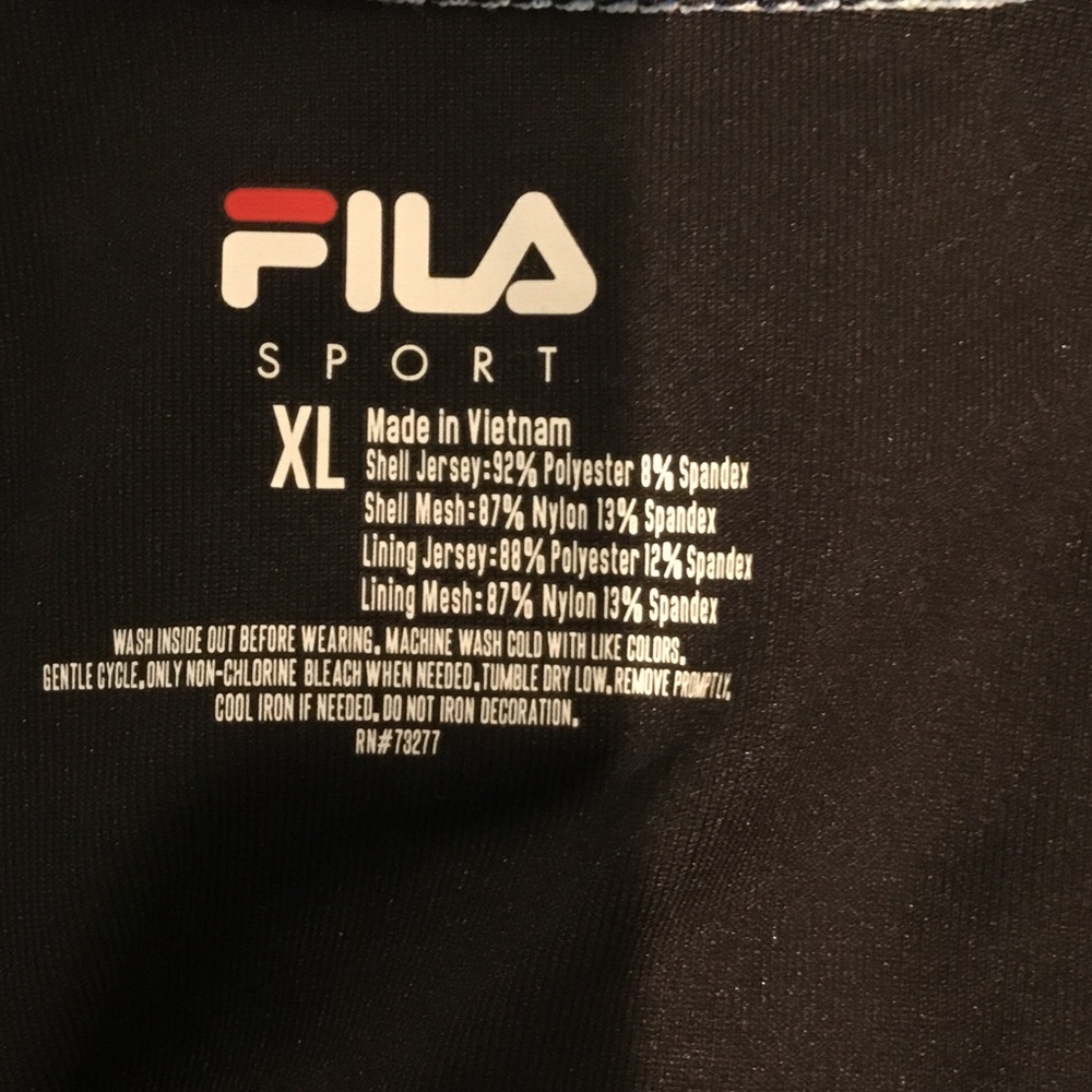 Fila Black Sports Bra with Neon Pink, Blue & Yellow Tie-Dye - Picture 5 of 5
